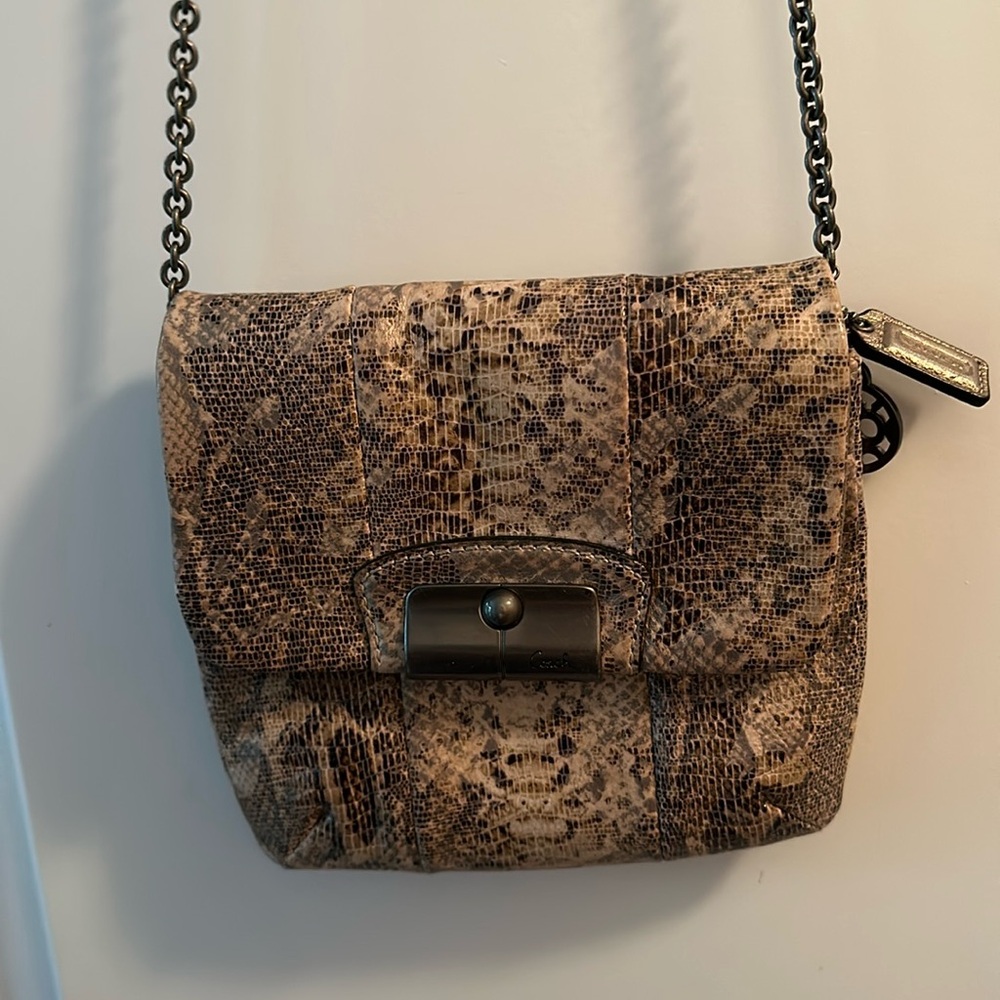 Coach small snakeskin-print